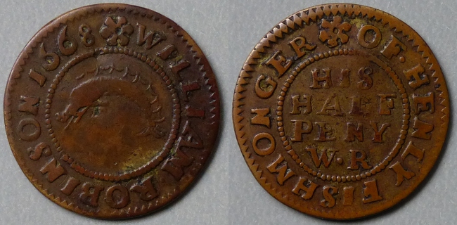 Henley, William Robinson 1668 halfpenny